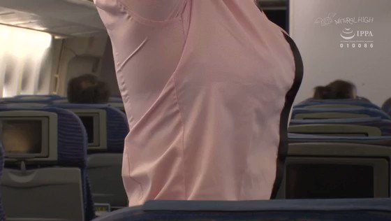 CA飛行機痴●8 乳首リモバイで操られ言いなりにさせられた釣鐘巨乳CA Post2